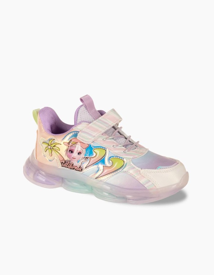 Sneakers για κορίτσι με χρώματα rainbow και διακοσμητικό σχέδιο ΜΩΒ