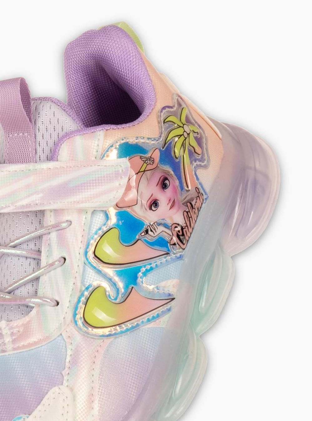 Sneakers για κορίτσι με χρώματα rainbow και διακοσμητικό σχέδιο ΜΩΒ
