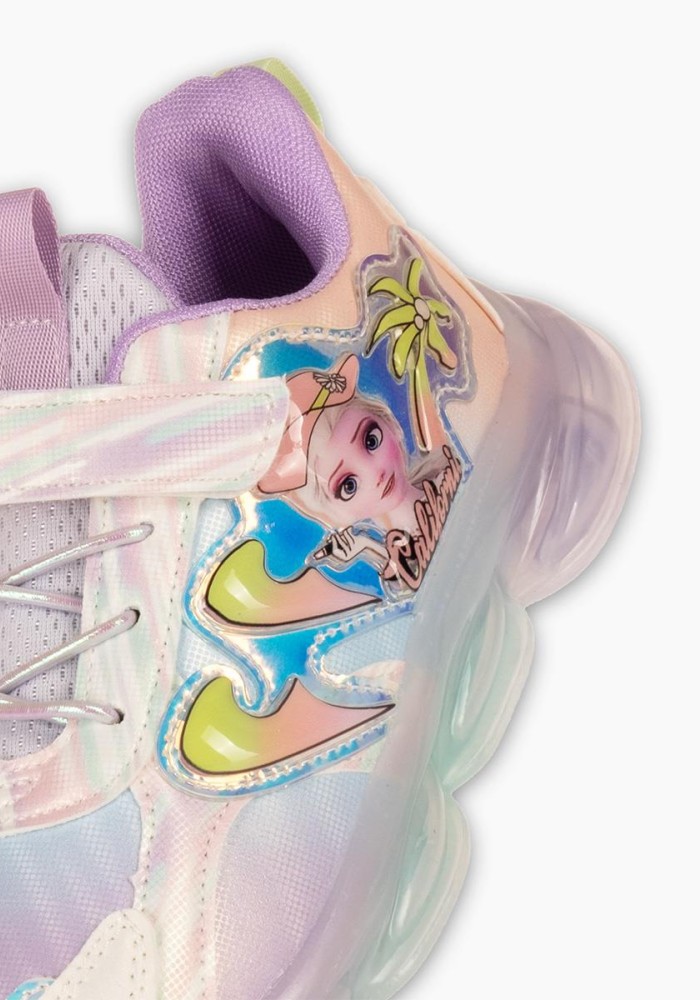 Sneakers για κορίτσι με χρώματα rainbow και διακοσμητικό σχέδιο ΜΩΒ