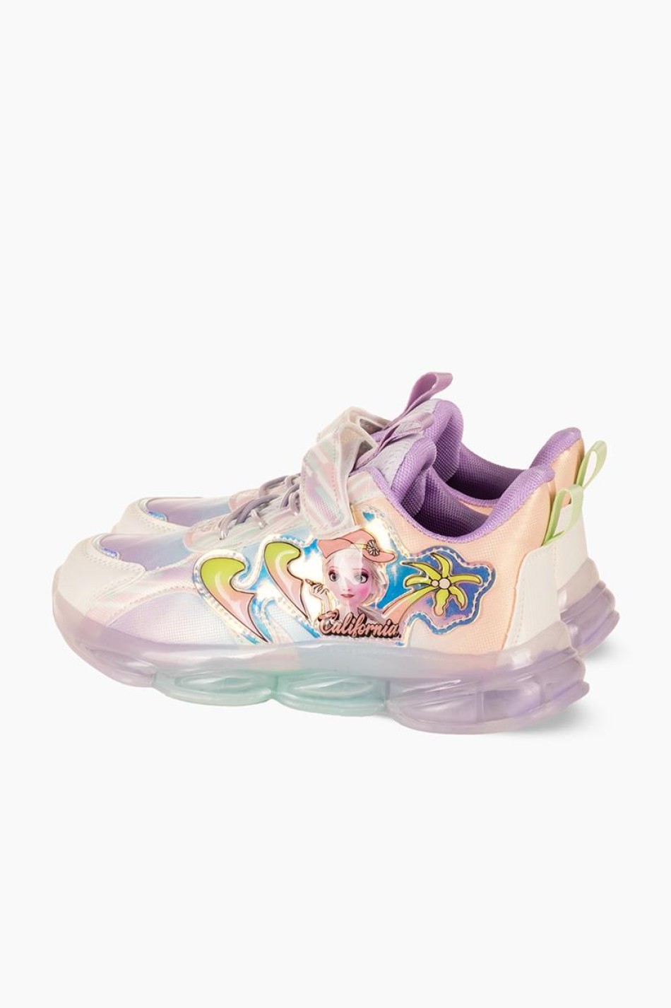 Sneakers για κορίτσι με χρώματα rainbow και διακοσμητικό σχέδιο ΜΩΒ Sneakers για κορίτσι με χρώματα rainbow και διακοσμητικό σχέδιο ΜΩΒ