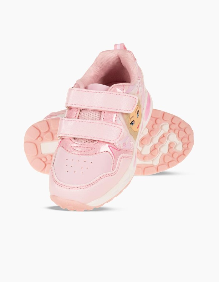 Sneaker για κορίτσια με κούπωμα velcro και σχέδιο πριγκίπισσα ΡΟΖ