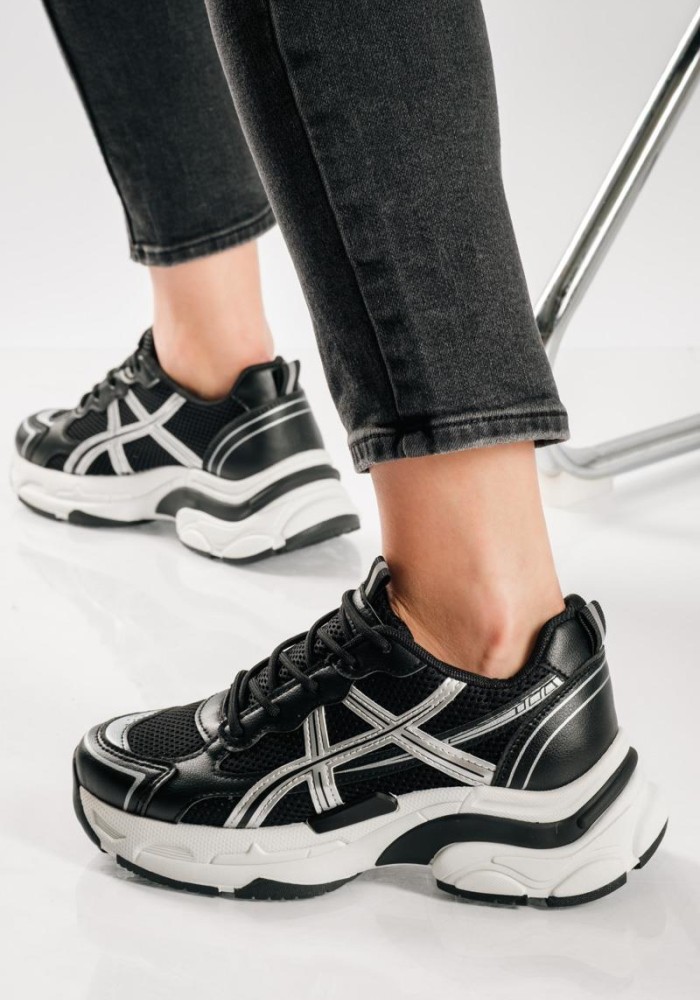Chunky sneakers σε συνδυασμό χρωμάτων ΜΑΥΡΟ