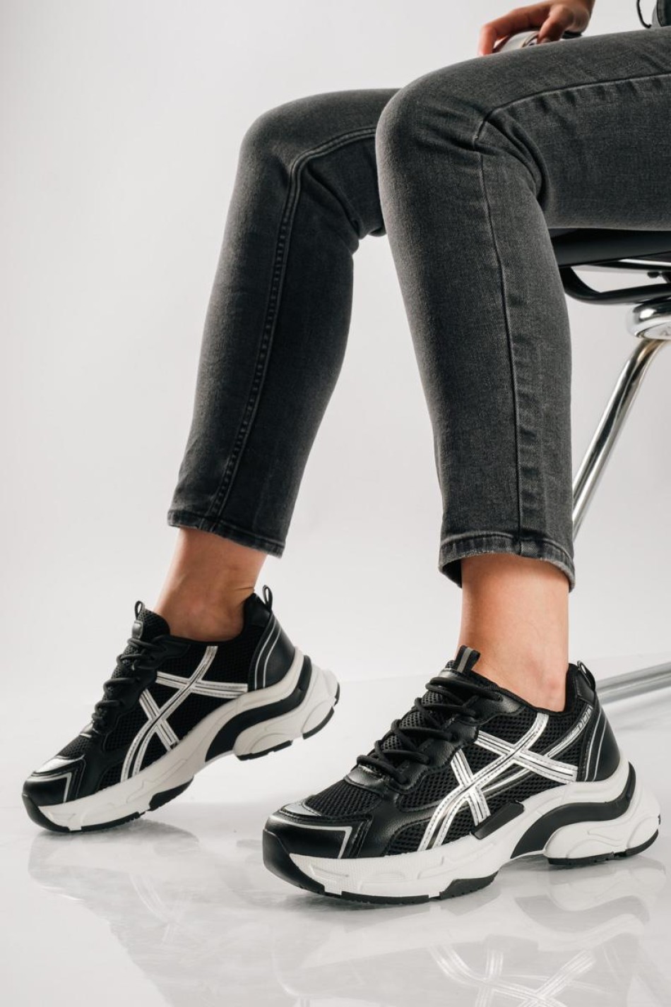 Chunky sneakers σε συνδυασμό χρωμάτων ΜΑΥΡΟ