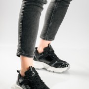 Chunky sneakers με διακριτικές λάμψεις και σχέδια ΜΑΥΡΟ Chunky sneakers με διακριτικές λάμψεις και σχέδια ΜΑΥΡΟ