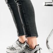 Chunky sneakers με διακριτικές λάμψεις και σχέδια ΓΚΡΙ Chunky sneakers με διακριτικές λάμψεις και σχέδια ΓΚΡΙ