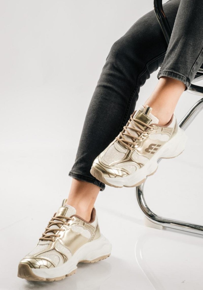 Chunky sneakers με διακριτικές λάμψεις και σχέδια ΧΡΥΣΟ