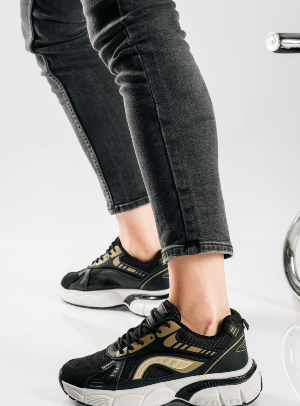 Chunky sneakers με σχέδιο διχρωμία ΜΑΥΡΟ Chunky sneakers με σχέδιο διχρωμία ΜΑΥΡΟ