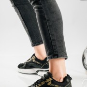 Chunky sneakers με σχέδιο διχρωμία ΜΑΥΡΟ Chunky sneakers με σχέδιο διχρωμία ΜΑΥΡΟ