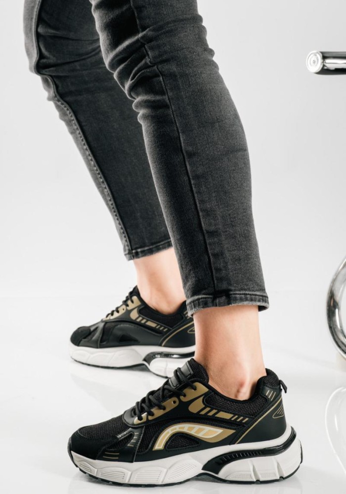 Chunky sneakers με σχέδιο διχρωμία ΜΑΥΡΟ