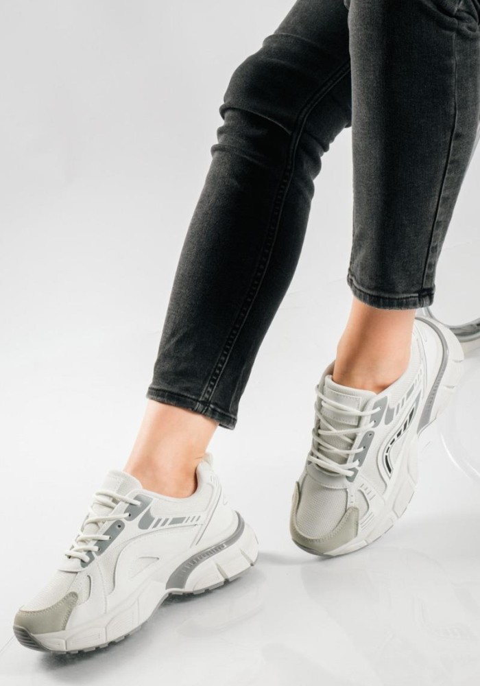 Chunky sneakers με σχέδιο διχρωμία ΑΣΠΡΟ