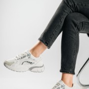 Chunky sneakers με σχέδιο διχρωμία ΑΣΠΡΟ Chunky sneakers με σχέδιο διχρωμία ΑΣΠΡΟ