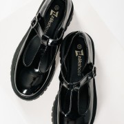 Λουστρίνι T-Bar loafers με chunky σόλα ΜΑΥΡΟ Λουστρίνι T-Bar loafers με chunky σόλα ΜΑΥΡΟ