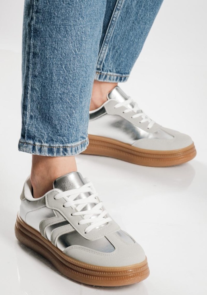 Retro sneakers σε μεταλλικές αποχρώσεις ΑΣΗΜΙ