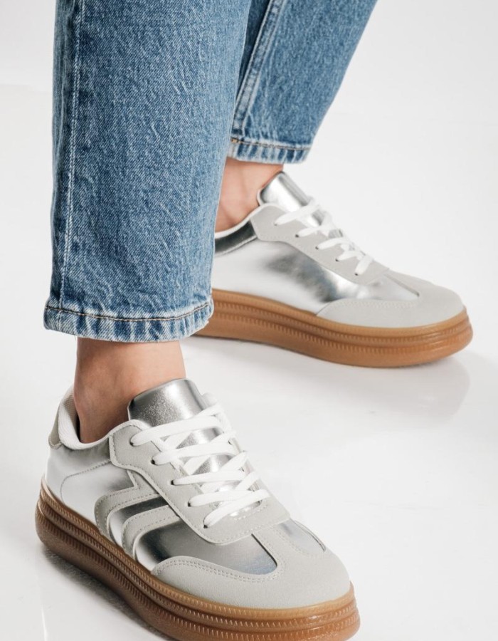 Retro sneakers σε μεταλλικές αποχρώσεις ΑΣΗΜΙ