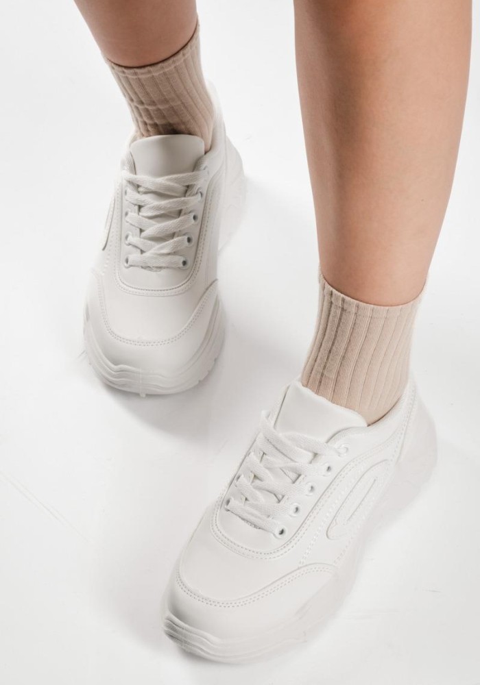 Chunky δίσολα sneakers σε basic γραμμή ΑΣΠΡΟ