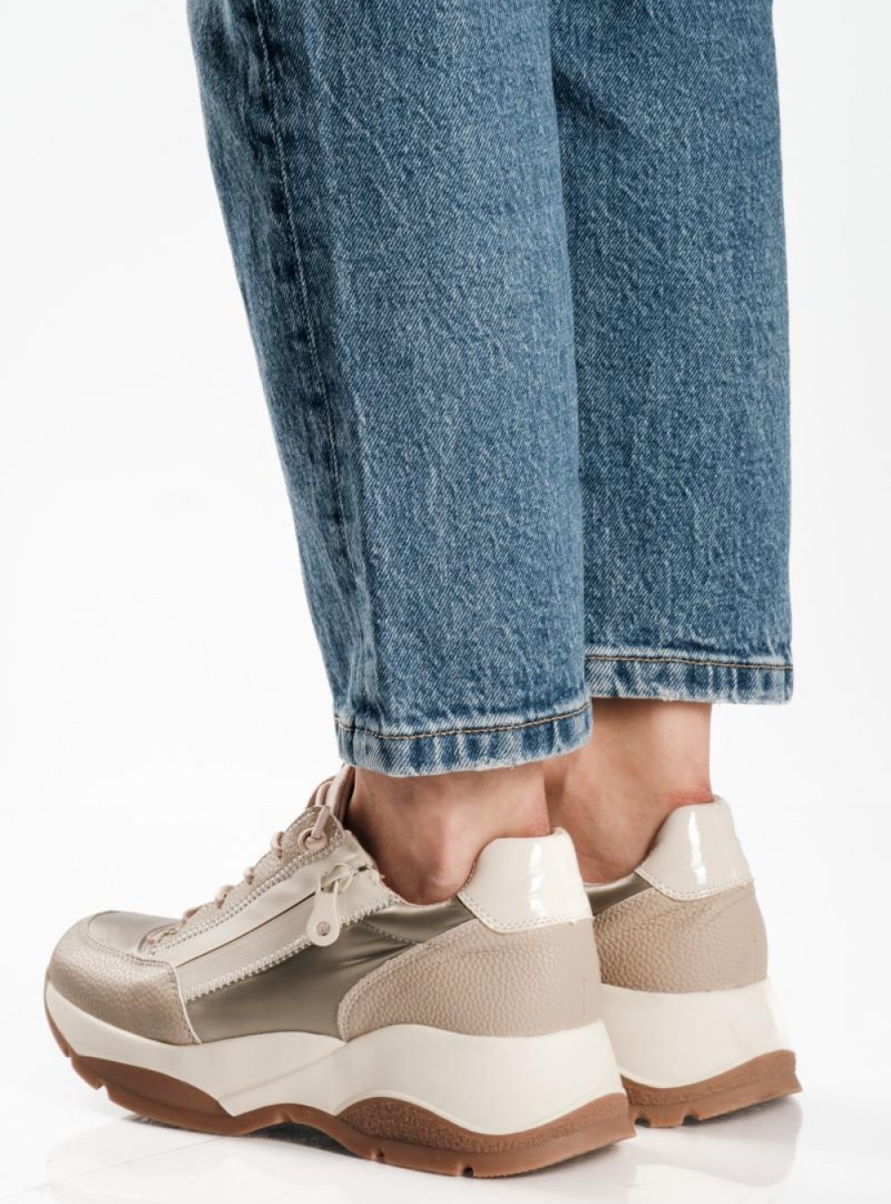 Casual sneakers με πλατφόρμα σε γήινες αποχρώσεις ΜΠΕΖ Casual sneakers με πλατφόρμα σε γήινες αποχρώσεις ΜΠΕΖ