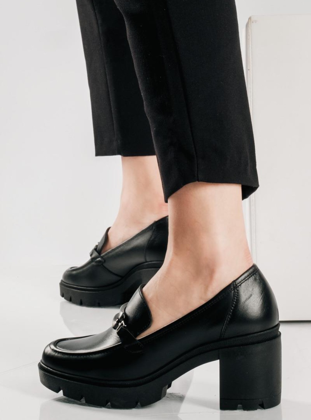 RAGAZZA δερμάτινο loafer με μεταλλική αγκράφα ΜΑΥΡΟ RAGAZZA δερμάτινο loafer με μεταλλική αγκράφα ΜΑΥΡΟ