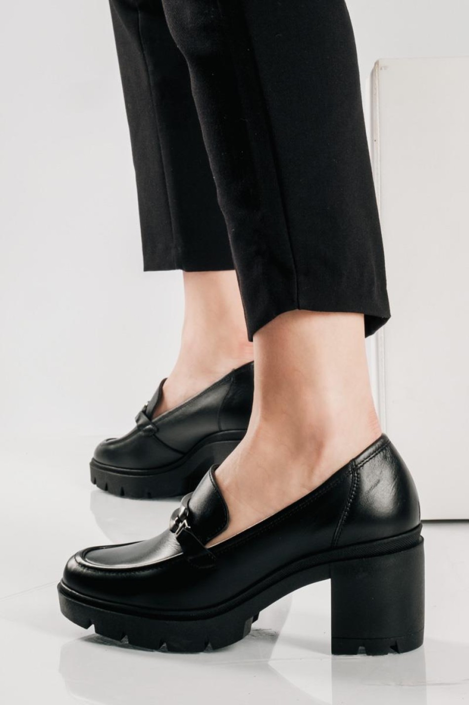 RAGAZZA δερμάτινο loafer με μεταλλική αγκράφα ΜΑΥΡΟ RAGAZZA δερμάτινο loafer με μεταλλική αγκράφα ΜΑΥΡΟ
