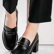 RAGAZZA δερμάτινο loafer με μεταλλική αγκράφα ΜΑΥΡΟ RAGAZZA δερμάτινο loafer με μεταλλική αγκράφα ΜΑΥΡΟ