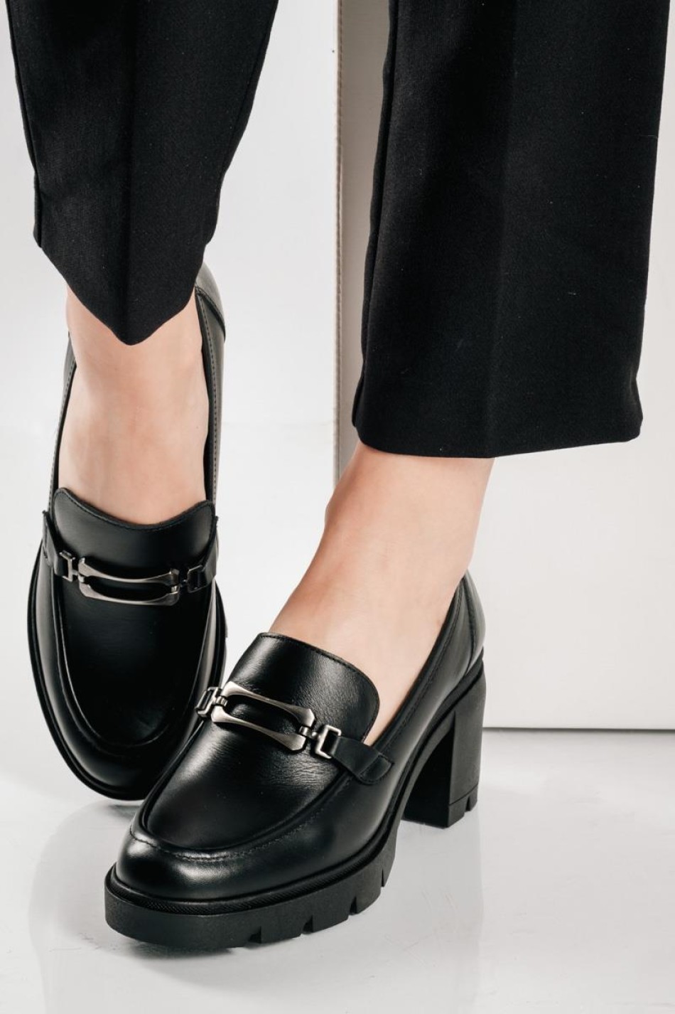 RAGAZZA δερμάτινο loafer με μεταλλική αγκράφα ΜΑΥΡΟ RAGAZZA δερμάτινο loafer με μεταλλική αγκράφα ΜΑΥΡΟ