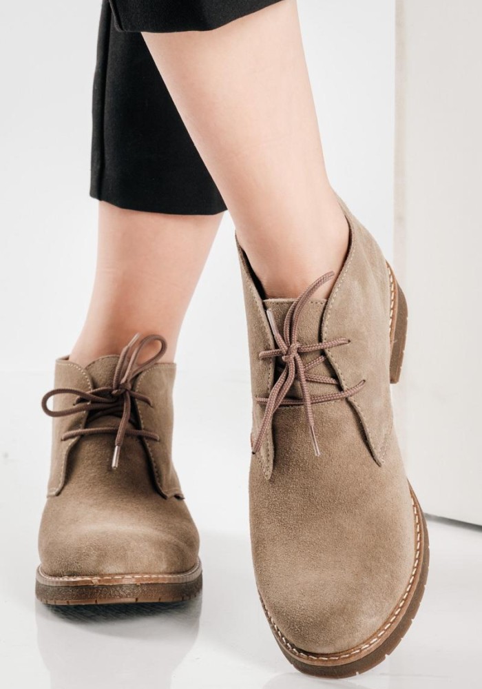 RAGAZZA suede δερμάτινα oxford μποτάκια ΠΟΥΡΟ