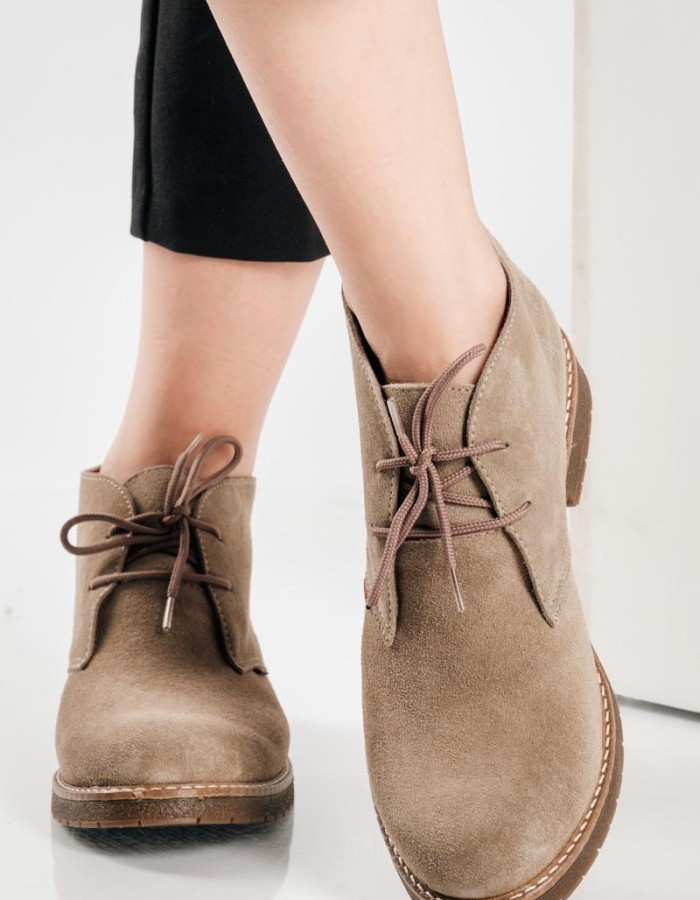 RAGAZZA suede δερμάτινα oxford μποτάκια ΠΟΥΡΟ