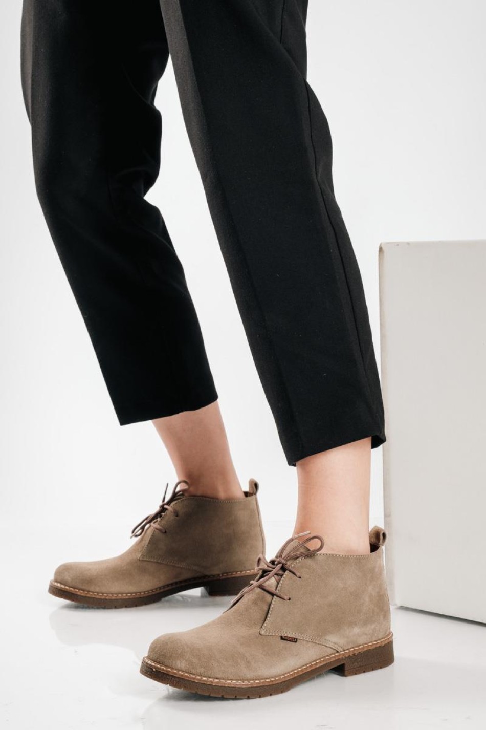 RAGAZZA suede δερμάτινα oxford μποτάκια ΠΟΥΡΟ