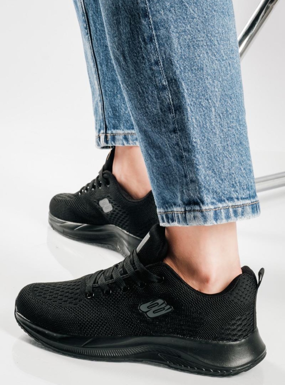 Running ελαφριά υφασμάτινα sneakers ΜΑΥΡΟ