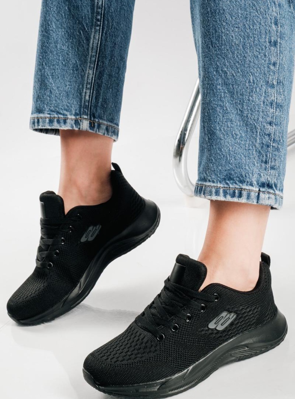 Running ελαφριά υφασμάτινα sneakers ΜΑΥΡΟ