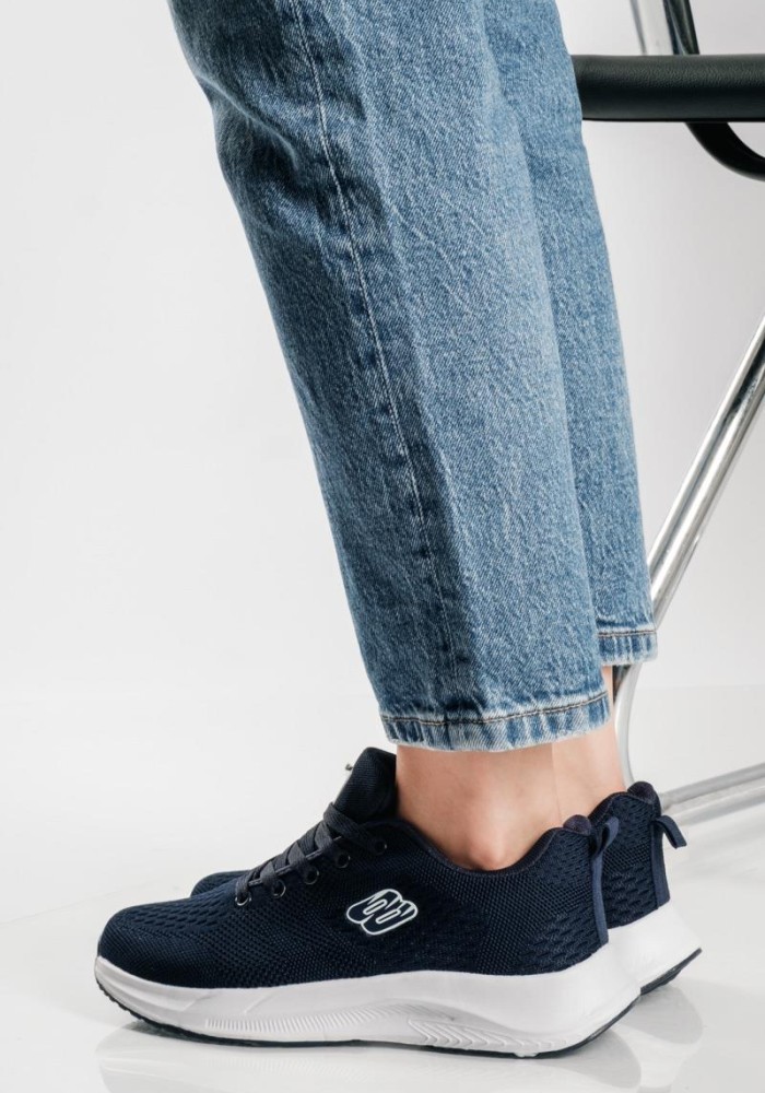 Running ελαφριά υφασμάτινα sneakers ΜΠΛΕ/ΑΣΠΡΟ