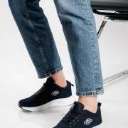 Running ελαφριά υφασμάτινα sneakers ΜΠΛΕ/ΑΣΠΡΟ