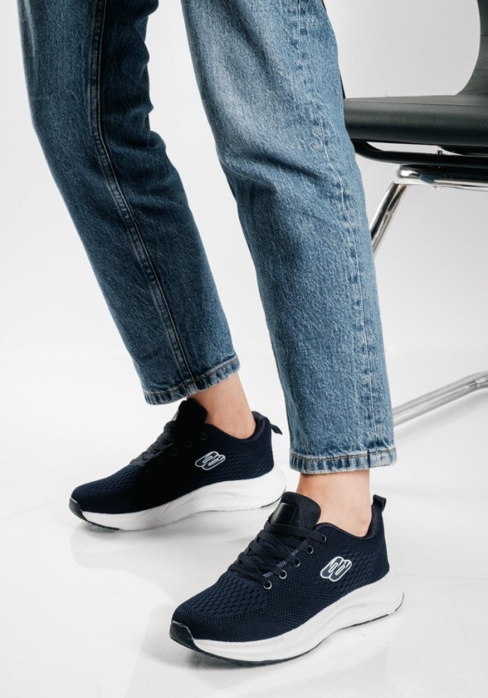 Running ελαφριά υφασμάτινα sneakers ΜΠΛΕ/ΑΣΠΡΟ