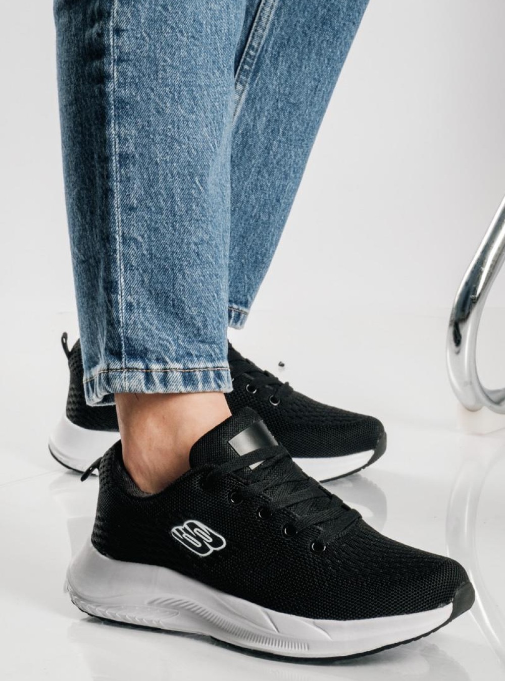 Running ελαφριά υφασμάτινα sneakers ΜΑΥΡΟ/ΑΣΠΡΟ