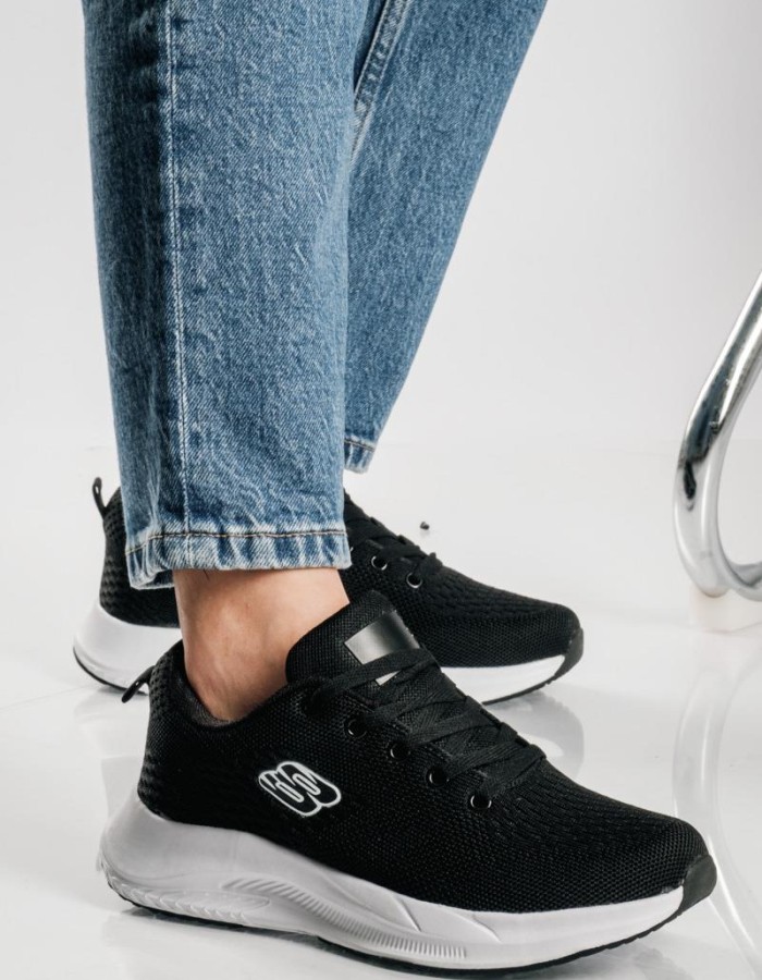 Running ελαφριά υφασμάτινα sneakers ΜΑΥΡΟ/ΑΣΠΡΟ