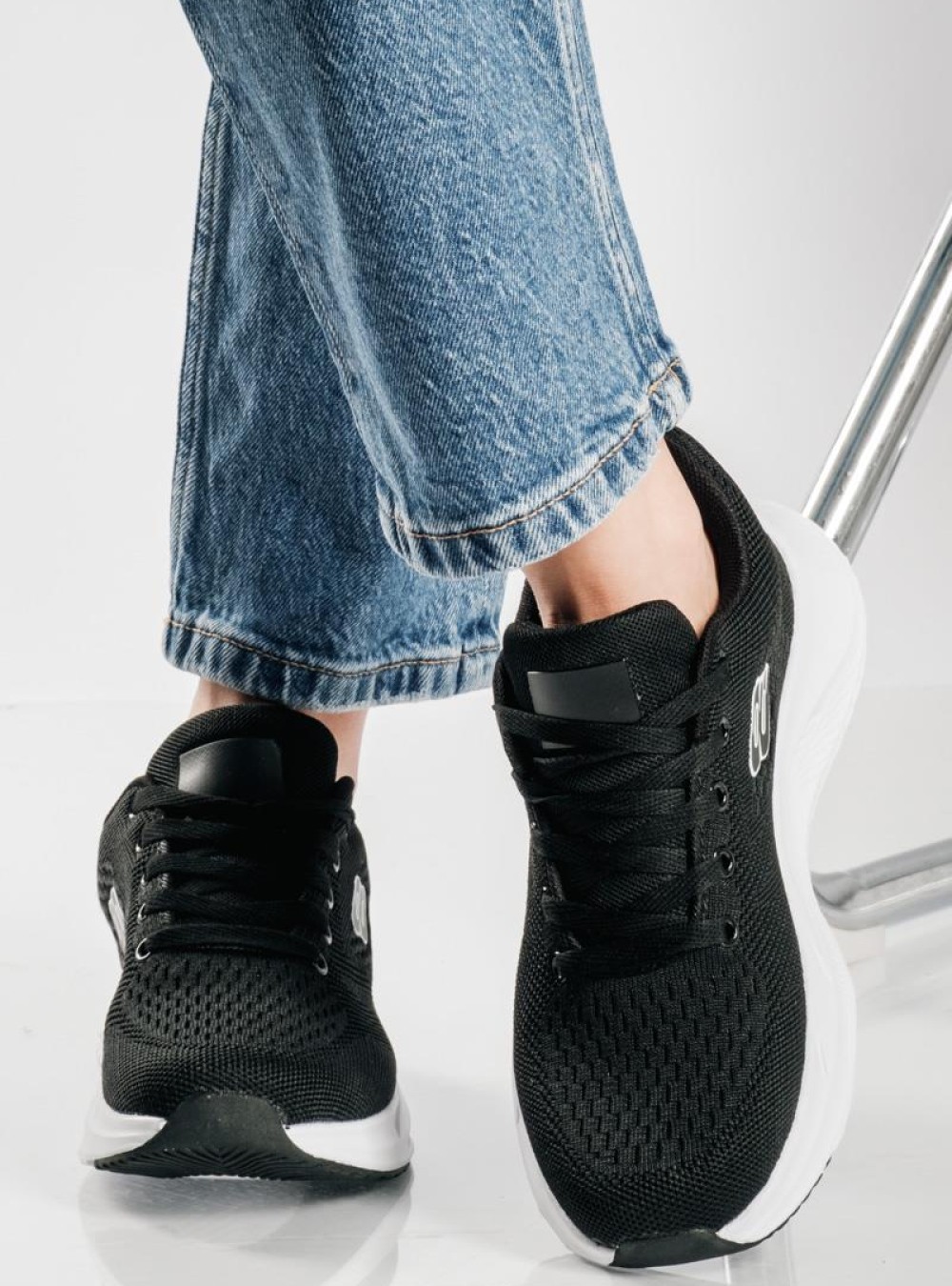 Running ελαφριά υφασμάτινα sneakers ΜΑΥΡΟ/ΑΣΠΡΟ