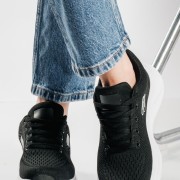 Running ελαφριά υφασμάτινα sneakers ΜΑΥΡΟ/ΑΣΠΡΟ