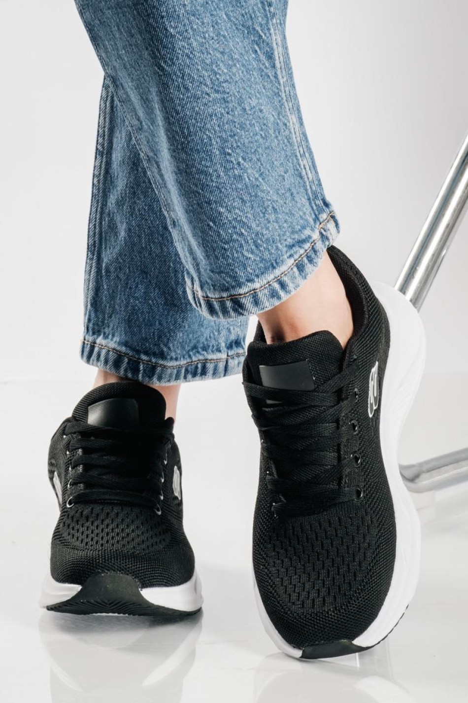 Running ελαφριά υφασμάτινα sneakers ΜΑΥΡΟ/ΑΣΠΡΟ