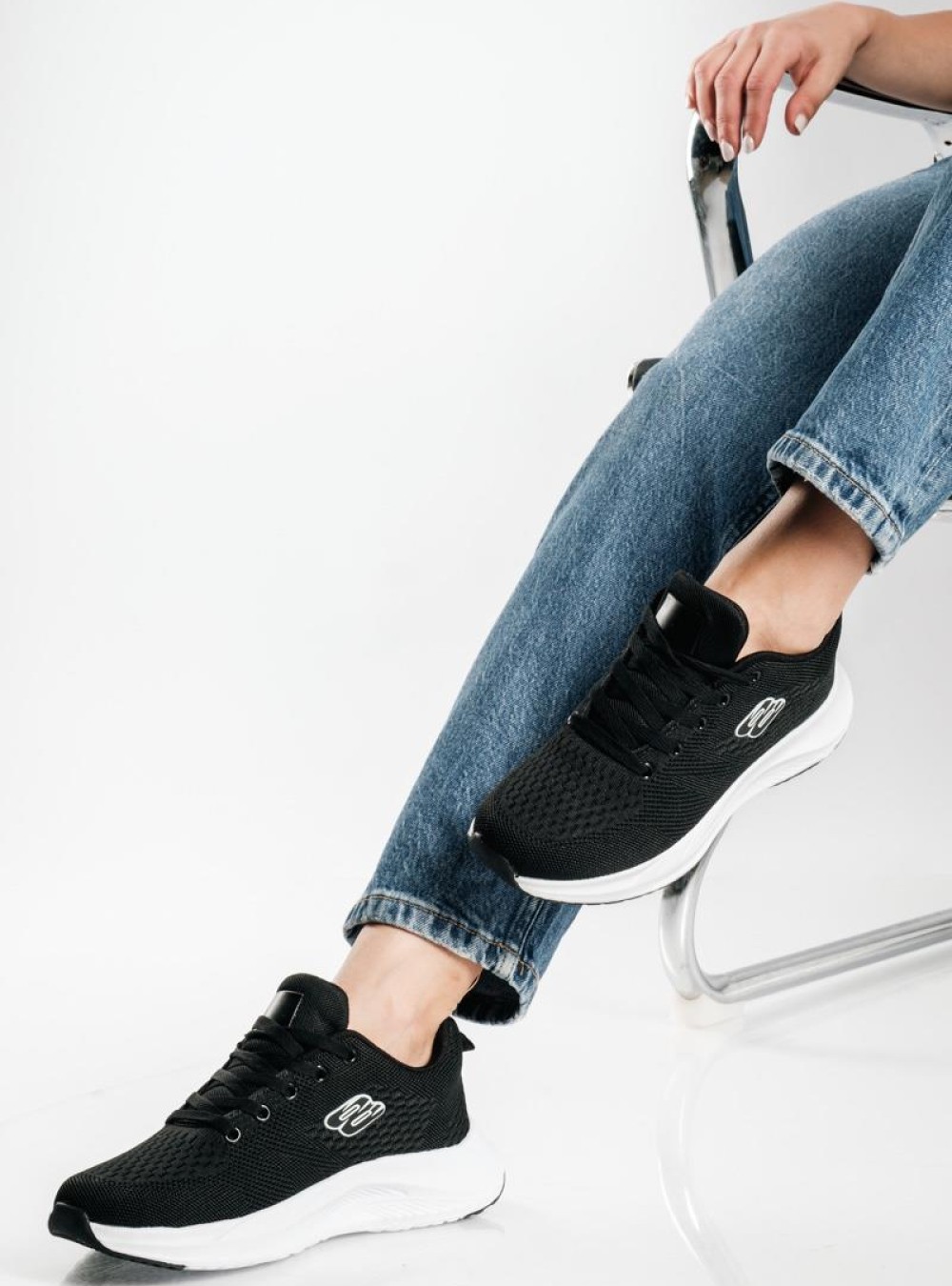 Running ελαφριά υφασμάτινα sneakers ΜΑΥΡΟ/ΑΣΠΡΟ