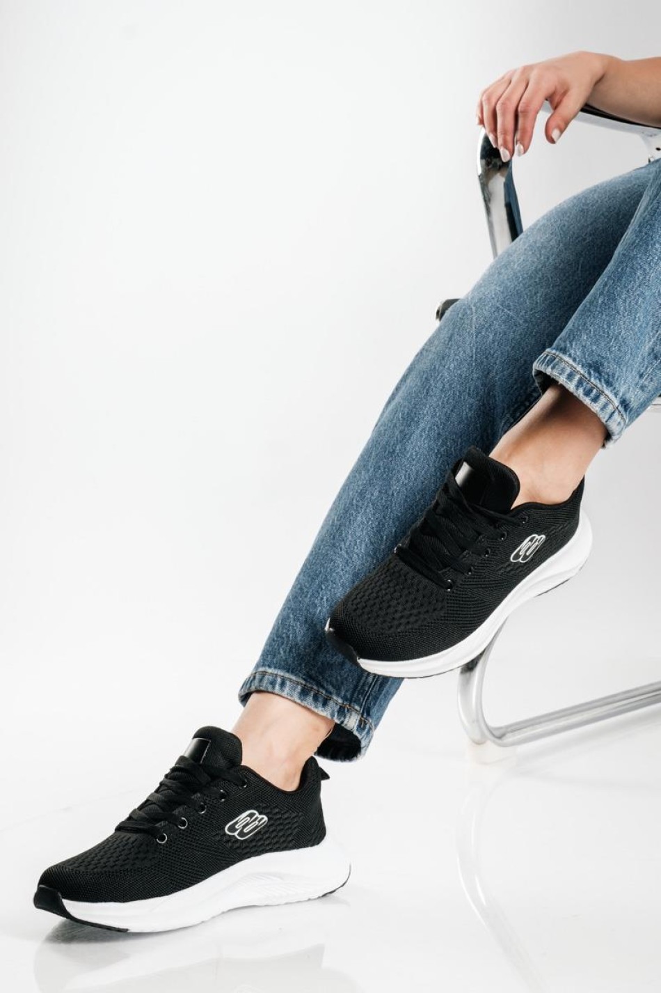 Running ελαφριά υφασμάτινα sneakers ΜΑΥΡΟ/ΑΣΠΡΟ