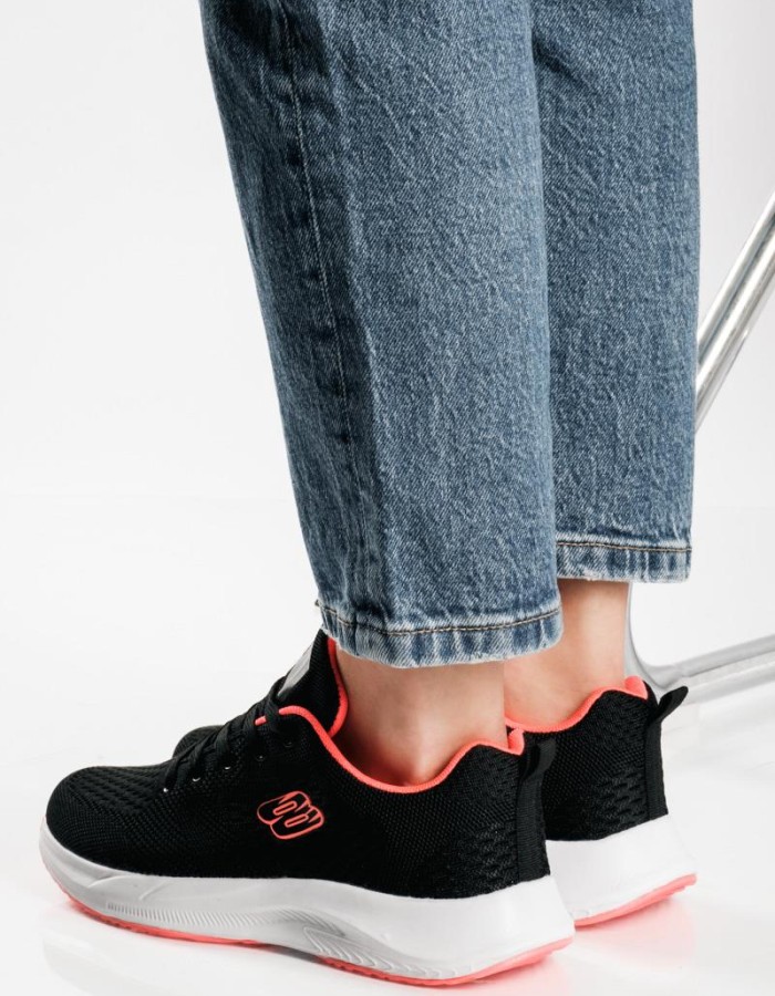 Running ελαφριά υφασμάτινα sneakers ΜΑΥΡΟ/ΦΟΥΞΙΑ Running ελαφριά υφασμάτινα sneakers ΜΑΥΡΟ/ΦΟΥΞΙΑ