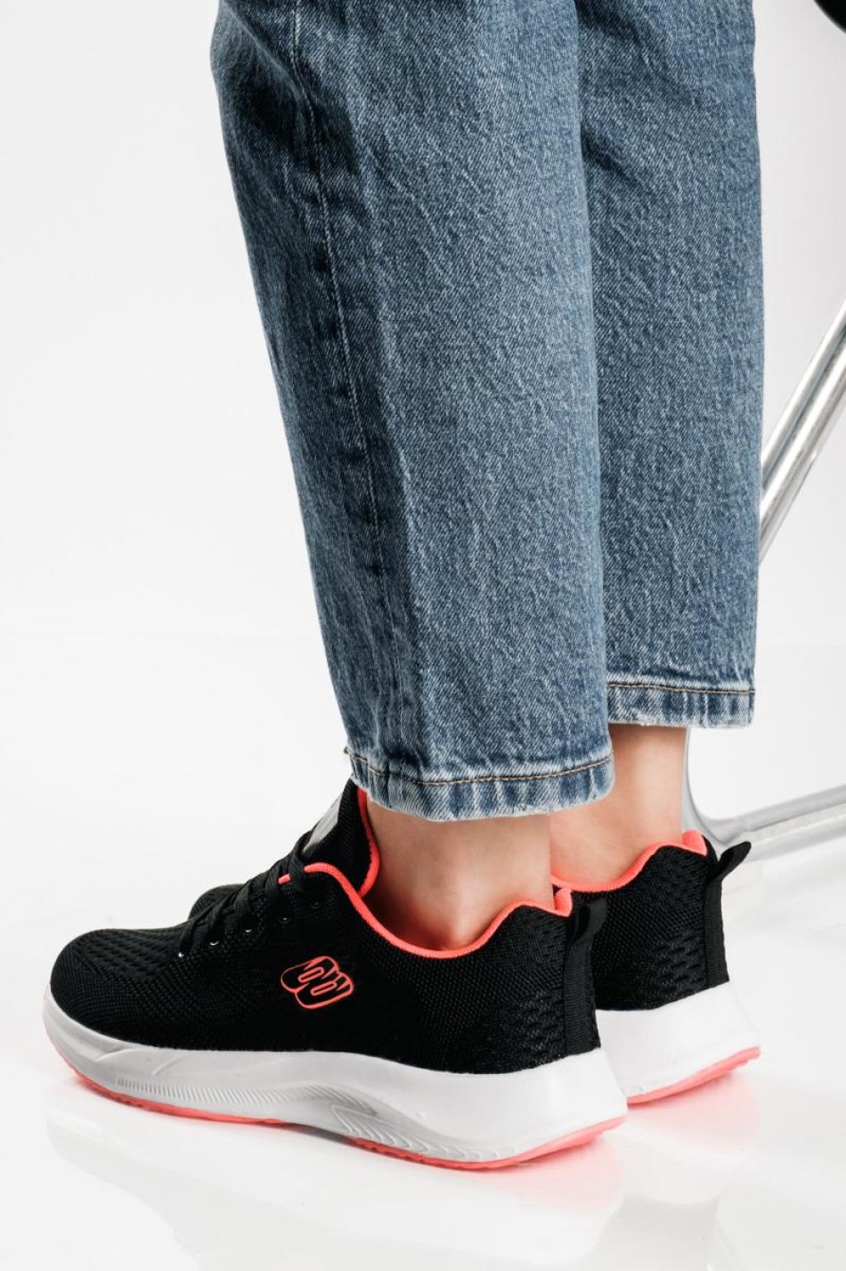 Running ελαφριά υφασμάτινα sneakers ΜΑΥΡΟ/ΦΟΥΞΙΑ