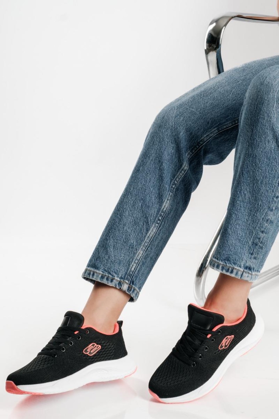 Running ελαφριά υφασμάτινα sneakers ΜΑΥΡΟ/ΦΟΥΞΙΑ