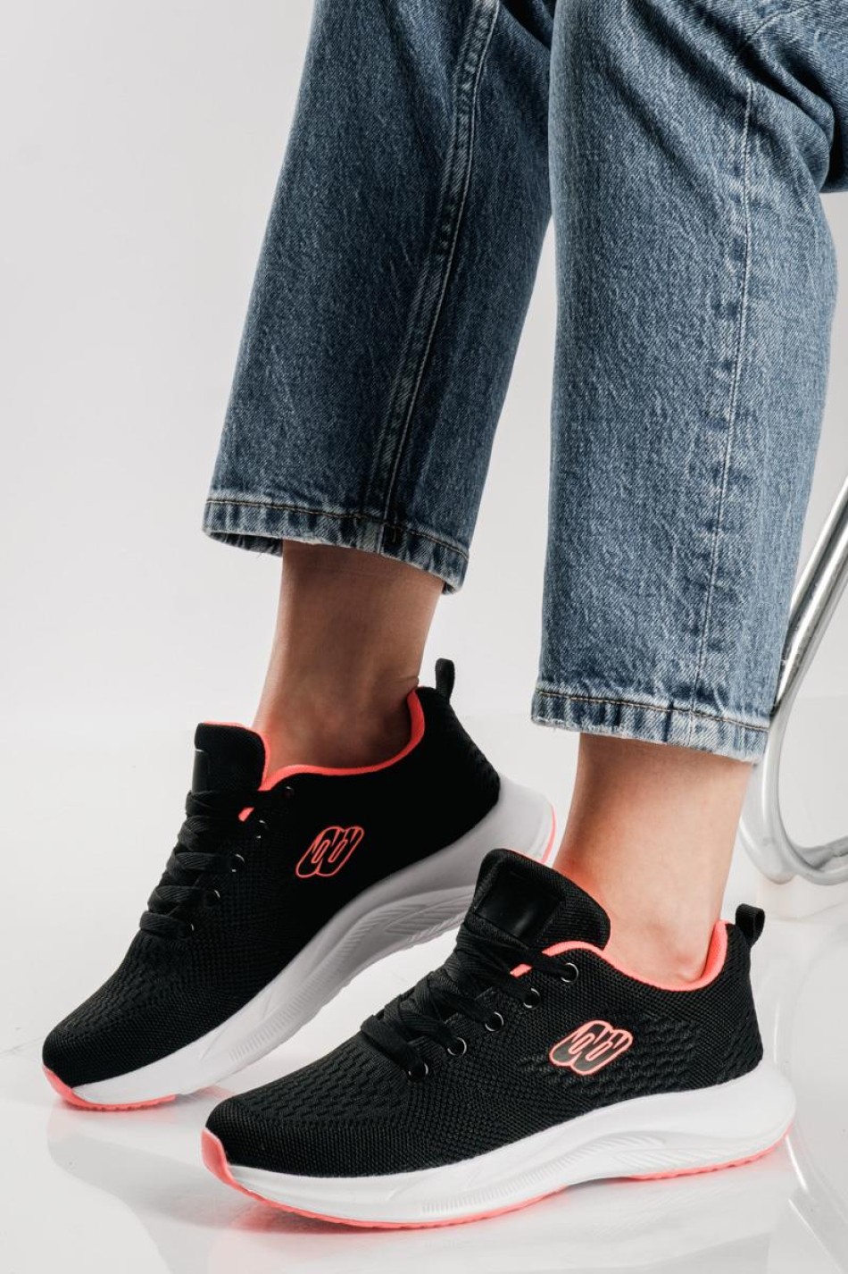 Running ελαφριά υφασμάτινα sneakers ΜΑΥΡΟ/ΦΟΥΞΙΑ
