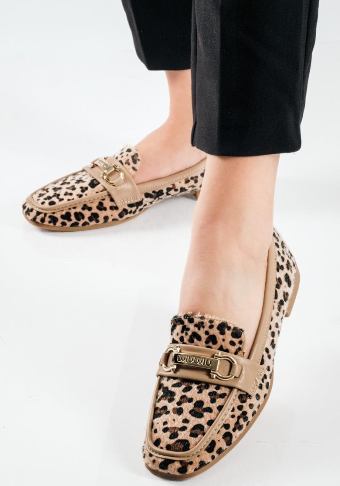 Loafers με Animal Print & Διακοσμητική Αγκράφα ΛΕΟΠΑΡ