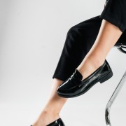 Λουστρίνι Loafers με Minimal Design ΜΑΥΡΟ Λουστρίνι Loafers με Minimal Design ΜΑΥΡΟ