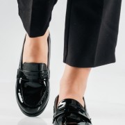 Λουστρίνι Loafers με Minimal Design ΜΑΥΡΟ Λουστρίνι Loafers με Minimal Design ΜΑΥΡΟ