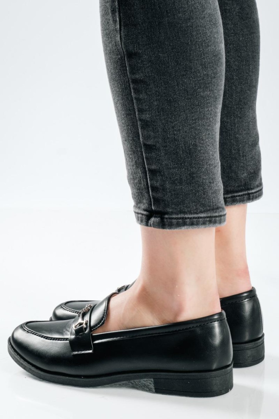 All day flat loafer με διακριτική αγκράφα και minimal γραμμή ΜΑΥΡΟ All day flat loafer με διακριτική αγκράφα και minimal γραμμή ΜΑΥΡΟ