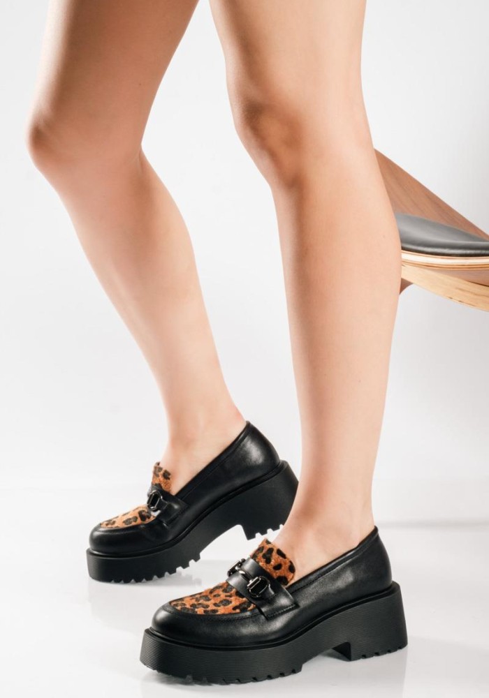 Double sole loafer σε ανδρόγυνο στυλ με animal print ΛΕΟΠΑΡ