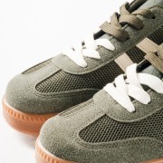 Casual Sneakers με λευκές πλαϊνές ρίγες, δίχτυ και suede επένδυση στο μπροστινό μέρος ΛΑΔΙ Casual Sneakers με λευκές πλαϊνές ρίγες, δίχτυ και suede επένδυση στο μπροστινό μέρος ΛΑΔΙ