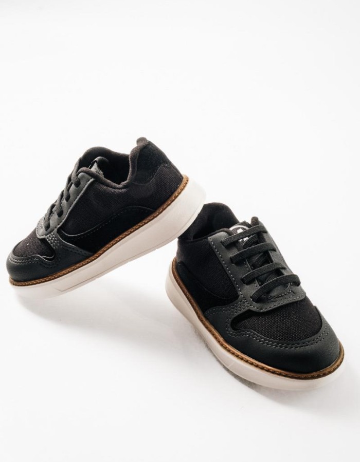 MOLEKINHO slip-on sneakers για αγόρια με ελαστικά κορδόνια ΜΑΥΡΟ